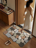 PVC Wire Ring Entry Door Mat Outdoor Cuttable Non-Slip Dirt Resistant Dust Removal Foot Mat Entrance Pebble Floor Carpet
