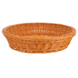 Round Woven Rattan Fruit Basket 30Cm Brown for Kitchen Dining Table Home Vegetable Storage Food Serving Decorative Tabletop