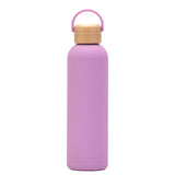 Sports Thermos Cup With Bamboo Lid And Handle,Stainless Steel Vacuum Flasks,Camping Gym Drinkware,Small Mouth Water Bottle,750ml
