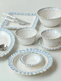 European-Style Court Ceramic Lace Staple Plate, Simple Blue Breakfast Mug, Underglaze Coffee Mug, Home Tableware Set