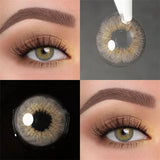 Colored Contact Lenses Lalens Chrome Brown Wild Cat Blue Green Gray Pairs Luster Color Contacts Eye Lens Eyes Half Year 2Pcs