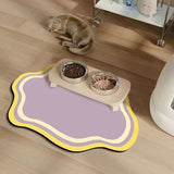 Minimally Designed Pet Feeding Mat Cat and Dog Absorbent Anti Slip Cat Bowl Mat Durable Natural Rubber Floor Mat Feeding Mats