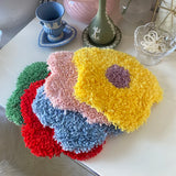 Handmade Tufted Coaster Floral Cup Holder Mat Drink Pad Mug Support Dining Room Decor Home Table Decoration Accessories 20cm