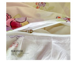 Flower Skin-friendly Bedding Set Class A Washed Cotton Duvet Cover Set Lace Ruffles Quilt Cover Soft Cover Bed Linen Pillowcases