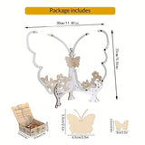 Wooden Heart-Shaped Butterfly Wedding Party Guest Books Commemoration Wedding New Year Decoration Wedding Birthday Home Ornament