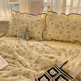 French Style Summer Quilt NEW Falbala Cool Feeling Quilt Bare Sleeping Skin-Friendly For Adult Romantic Bedroom Decor 1PC