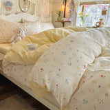 Purple Flower Bedding Set For Adult Kids Soft Polyester Duvet Cover Set+Sheet Girl Breathable Home Dorm Bed Linens Twin Queen