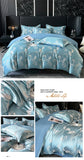 Luxury Satin Jacquard Duvet Cover Set Nordic Double Bed Quilt Cover Bedding Set Adlut Pillowcases Sheet Queen King Home Textiles
