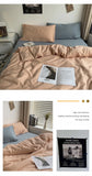 Hot Bedding Set Bedroom Decor Washed Cotton Double Duvet Cover Set Duvet Cover Flat Sheet Quilt Cover Pillowcase Home Textiles
