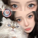 1 Pair High Quality Color Contact Lenses with Diopter Myopia Eyes graduated color Beauty Pupil Makeup Yearly