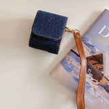 New Denim Cloth Pattern Earphone Bag For AirPods 1 2 3nd Gen For AirPods Pro 2 Case Luxury With Anti-lost Lanyard Protector