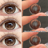 1 Pair Glossy Black Colored Contact Lenses 14.5mm Big Eyes Lenses For Daily Party Makeup Student of the Year Natural