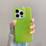 Simple Frosted Fluorescent Color Phone Case For iPhone 16 15 14 13 12 Pro Max 14promax Soft Shockproof Back Cover