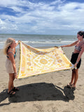 Europe Style Sofa Throw Blanket Cotton Thread Knitted Blanket with Tassel Floral Bohemian Sofa Cover Bed Blanket Camping Rug