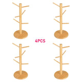 2/4pcs Wooden Pretzel Holders Like Trees for Cups Hair Additions Bracelets with 6 Hanger Mug Rack Table Display Stand Decorative