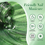 10ml Imperial Green Cat Magnetic Gel Nail Polish Spring Summer Sparkling Glass Bead Soak Off Christmas Decoration