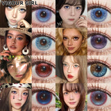 2pcs Half-Yearly Colored Contacts 14.5mm Big Diameter High Moisture Soft Lenses for Women Cosplay