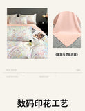 Flower Printed Duvet Cover Set Satin Silk Bed Cover Sets for Summer Queen/King Size Silky plumones de cama Coolling Bedding Set