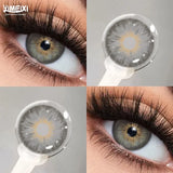 1 Pair Hot Sale Colored Contact Lenses For You Natural Green Lens Yearly Blue Iris Lens Diopters Myopia Degree 0 ~-8.00