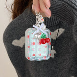 Cherry Wavy Earphone Case with Pendant For Airpods Pro 2 Pro2 Wireless Headphone Cover For AirPod 1 2 3 Air Pods Headset Box