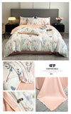 Flower Printed Duvet Cover Set Satin Silk Bed Cover Sets for Summer Queen/King Size Silky plumones de cama Coolling Bedding Set