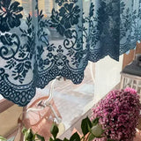 Lace Embroidery Short Gauze Curtains Flower Embroidery Kitchen Bay Window Curtains Decor Living Room Atmosphere Nice Curtains