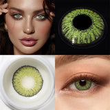 Eye Eyes Color Contacts Colored Contact Lenses Lens Small Pupil Beauty Cosmetic 3 Tones Green Daily 14.2mm 2Pcs 6 Months