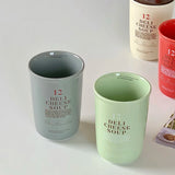 400ml Korean Style Ceramic Water Cup Ins Style Letter Juice Drinkware Exquisite Round Hand-held Mug Household Casual Coffee Cups