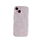 Cute Pink Bow Clear Phone Case For iPhone 15 14 13 12 Pro Max Star Bling Glitter Transparent Case Silicone Soft Cover Funda