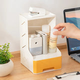 Multilayer PlasticInclinedPenHolderMultiFunctionalDesktopDrawerStorageBox for HomeDormOfficeDeskCosmeticBrushStationeryOrganizer