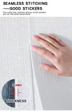 3D Linen Foam Stickers Self-adhesive PVC Solid Color Thickened Waterproof Bedroom And Living Room Wall Renovation Wallpaper