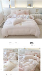 Princess Style Print Bedding Sets Ruffle Lace Bow Quilt Cover Romantic Bedclothes Home Decor Woman Girl Bedroom Duvet Cover 4pcs