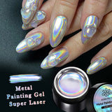 5ml Super Sliver Metallic Gel Nail Polish Holographics Metal Effect Painting Liner DIY Nail Art Decoration Varnish