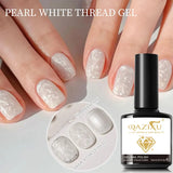 10ml Pearl Gel Nail Polish Soak Off UV LED White Glitter Nail Gel Polish Semi-Permanent Thread Effect Nail Art DlY