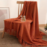 Bohemian Style Tassel Blanket Autumn Winter Travel Office Sofa Cover Blanket Nap Warm Blanket Large Size Knitting Workmanship