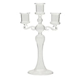 3 Heads Retro Transparent Candlesticks Taper Candle Holders Tall Candlesticks Decoration Party Glass Home Decor Wedding Decor