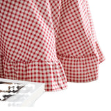 1 PC Buffalo Plaid Ruffle Curtains Semi-sheer Shabby Drapes Chic Rod Window Pocket Curtain for Bedroom Living Room Kitchen Decor