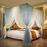 Luxury Double-deck Mosquito Net with Bracket Romantic White Lace Mantle Princess Style Floor-standing Room Decoration