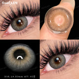 1 Pair Mira Halo Series Colored Contact Lenses Natural Brown Pupils Eyes Contact lenses Gray Soft Contacts 14.50mm