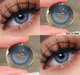 1 Pair Myopia Lenses Color Contact Lenses with 0~-8.00 Prescription Degree Cosmetic Natural Black Big Eyes Lens Yearly