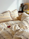 Soft Pure Cotton Bedding Set Cherry Red Waed Floral Embroidery Four-Piece Suite Cotton eet Cover Duvet Cover Bed Canopy