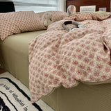 Duvet Cover Set  A-class Ultra Soft Jacquard Double-layer Yarn Washed Cotton Bedding Set  Floral Bed Sheet