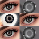 14.20mm 6-Month Disposable Colored Contact Lenses Blue/Brown/Grey 1 Pair Cosmetic Contacts for Daily Wear & Makeup