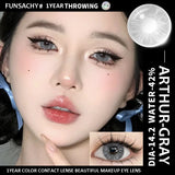 1 Pair Colored Contact Lenses for Eyes Cosmetic High Quality ARTHUR Series Gray Lenses Fashion Blue Contacts Yearly Use