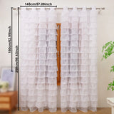 1PC simple white chiffon perforated curtains multi-layer semi transparent drapes for bedroom living room holiday decoration