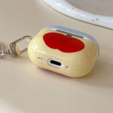 New Cute Red Apple Pattern Gloss Shockproof Protective Cover Case For AirPods 1 2 3 4 Pro 2 Earphone Bluetooth Earphone Shell