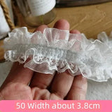 White Lace Lace Ribbons Accessories Lace Trim Handmade DIY Extended Clothes Pleated Sewing Decorative Fabric Skirt Hem Fabric