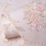 European wallpaper self-adhesive pastoral flower luxury wall stickers self-adhesive bedroom living room home background wall wal
