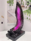 Natural crystal mineral balls, crystal feathers, resin display stands for home decoration