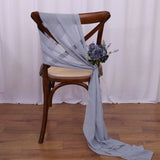 12PCS Chiffon Chair Sashes Wedding Chair Decoration 16x275cm Long For Wedding Aisle Decorations Party Banquet Event Baby Shower